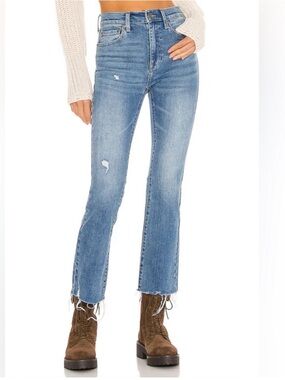 Pistola Lennon High Rise Boot Jeans Womens 28 Zuma Blue Cropped Distressed